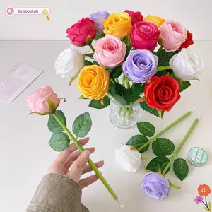 Bút hoa hồng BEABOUT, Bút bi hoa hồng 2 lưới 3 inch, Thiết kế bảng điều khiển trò chơi Họa tiết động vật có móc khóa Bút hoa hồng mô phỏng Viết & Viết nhật ký