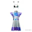 Trẻ Em Cô Gái Ngoài Hành Tinh Trang Phục Kim Loại Đầm Ăng Ten Băng Đô Và Kính Cầu Vồng Robot Cosplay Bộ Cho Tiệc Halloween