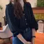 Thiết kế Đèn lồng Mùa xuân Retro Chấm bi Áo sơ mi voan kiểu Pháp Áo sơ mi dài tay dáng rộng hàng đầu Phong cách mới