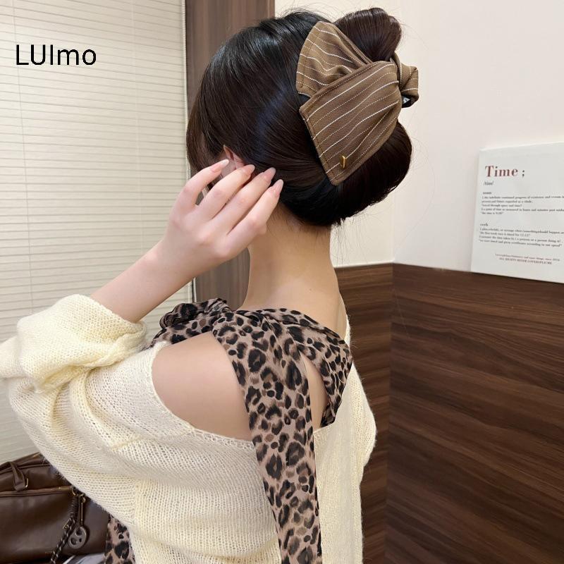 LUImo Tam Giác Sọc Vỏ Tóc Cho Nữ Retro Cá Mập Kẹp Có Tay Cầm Mạnh Cho Thi Đuôi Ngựa Tuyệt Vời Cho Văn Phòng Và Tiệc SBS
