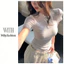 Milyfashion Pure Desire Ren Trắng Tay Ngắn T Mùa Hè Phong Cách Mới Slim-Fit Slim Hơn Nhìn Nóng Cô Gái Ngắn Top ZMMQ