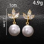 Phong Cách Mới Lá Zircon Ngọc Trai Mặt Dây Chuyền Bông Tai Tính Khí Phù Hợp Với Đơn Giản Tươi Trang Sức Bông Tai GST6