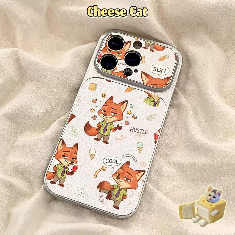 Ốp điện thoại da trắng đơn giản hình chú thỏ cảnh sát dễ thương cho iPhone 17 Pro Max 15 16 13 12 11 Pro Xs XR