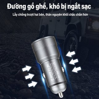 Sạc Xe Hơi USB C USB A Sạc Nhanh Cổng Kép Hợp Kim Nhôm Mini Auto Adapter 12V 24V