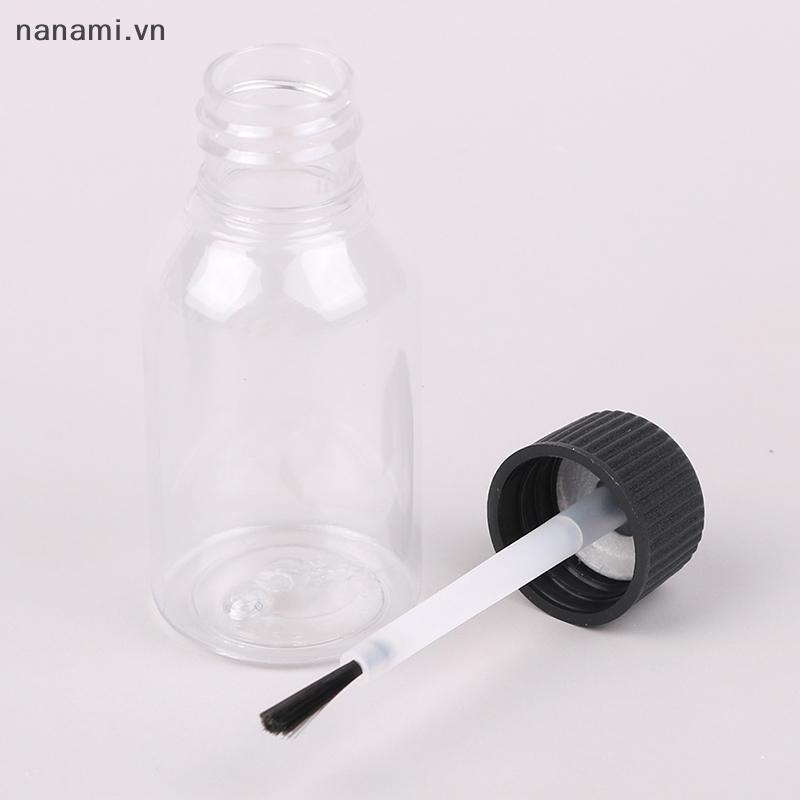[nanami] Chai sơn móng rỗng 5/10/15/20/30ml nhựa tái nạp, nắp bàn chải, chống rò, lưu trữ dạng lỏng, DIY [VN]
