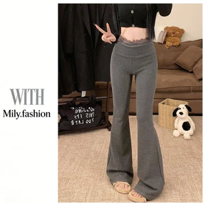 Milyfashion Ren Khâu Eo Cao Slimfit Slimer Nhìn loe Quần Drape Casual Commuter