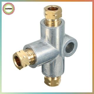 Đầu nối phanh 3 chiều SAFENH, Miếng chữ T hợp kim kẽm với đai ốc M8 / M10 cho ống phanh ô tô VN