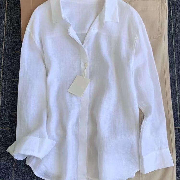 [Hàng mới về] Áo khoác sơ mi màu hồng Tencel Nữ mùa hè Phong cách lười biếng Cổ áo Polo chống nắng mỏng dáng rộng hàng đầu
