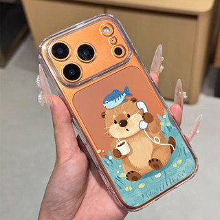 Rái cá đáng yêu đang gọi điện thoại ỐP đIệN ThoạI Cho IPhone 17 15 14 13 12 11 Promax, XR XS MAX 16PRO 16 Plus ốP Silico