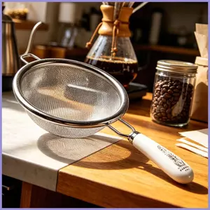 Loose Tea Infuser Thép không gỉ Lưới mịn Bộ lọc nhỏ có tay cầm Lá trà rời Steeper cho cắm trại mueadsyvn