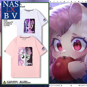 My Little Pony Khớp Hàng Hóa Tay Ngắn My Little Pony Nam Nữ Mùa Hè Cotton Nguyên Chất 2023 Phong Cách Mới Áo Thun Quần Áo