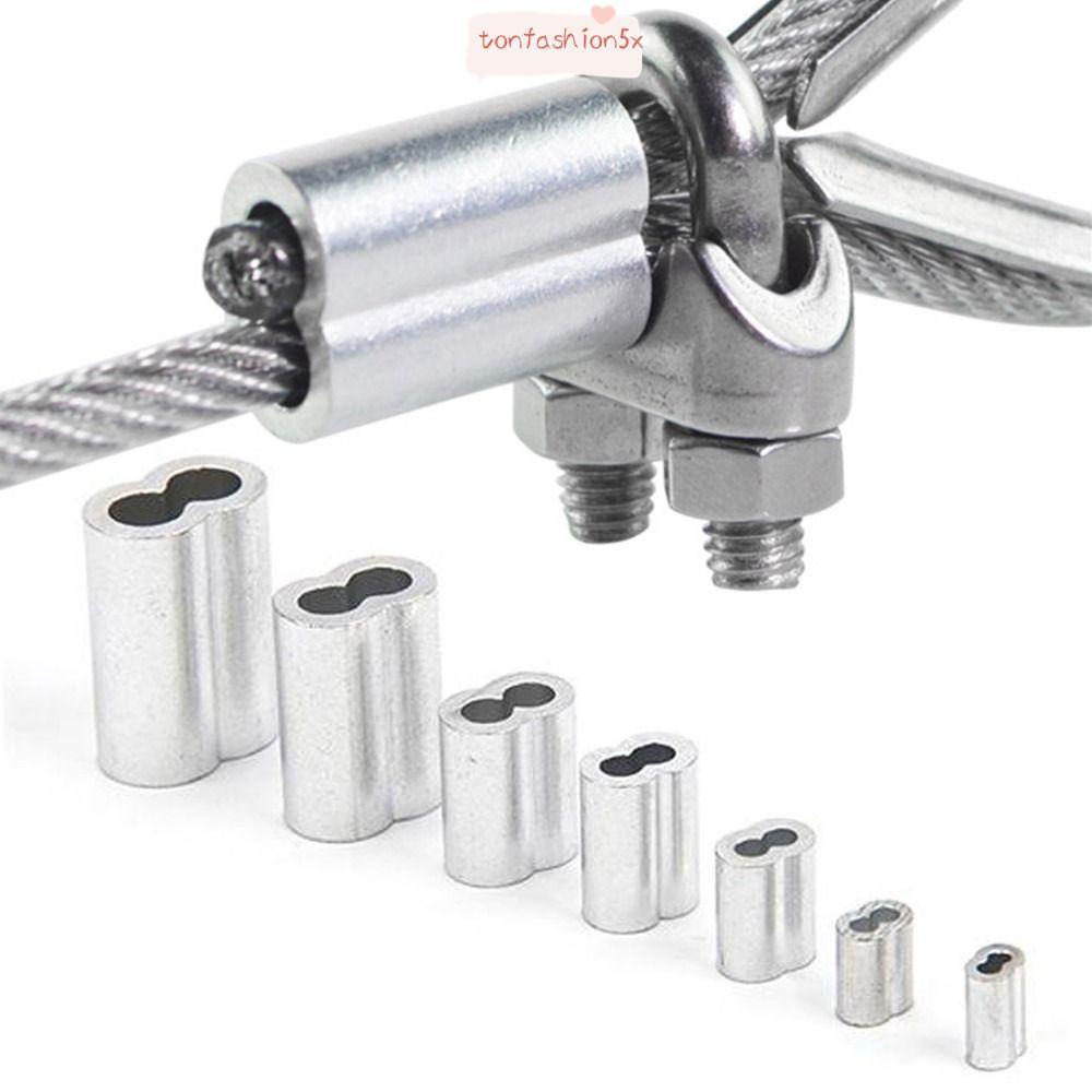 ITRUMPET 10-50 Chiếc Kẹp Cáp, Phần Cứng M1 Đến M12 Uốn Tay, 8 Hình Hai Lỗ Nhôm Cố Định Kẹp Dây Ferrules Dây Thép
