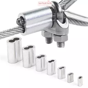 ITRUMPET 10-50 Chiếc Kẹp Cáp, Phần Cứng M1 Đến M12 Uốn Tay, 8 Hình Hai Lỗ Nhôm Cố Định Kẹp Dây Ferrules Dây Thép