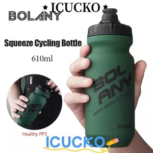 Bình Thể Thao ICUCKO, Bình Nước Xe Đạp Sơn Cao Su BOLANY, Di Động 610ML Đồ Dùng Đi Xe Đạp Ấm Siêu Tốc Ngoài Trời Bóp Chai Ngoài Trời