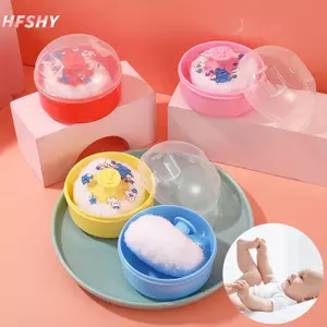 HFSHY Baby Talcum Powder Floo Box Di Động Có Thể Đổ Lại Cơ Thể Mỹ Phẩm Bột Puff Cntainer Baby Puff Case For Home Du Lịch Sử Dụng VN