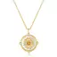 FANCIME "My Sunshine" Hoa Hướng Dương Mẹ Ngọc Trai Citrine Birthstone Xoay Vòng Cổ Bạc Sterling