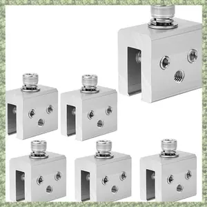 Kẹp mái bằng năng lượng mặt trời Bộ giá đỡ 6 chiếc, Tấm mái kim loại Phụ kiện lắp ống dẫn chữ U cho tấm quang điện