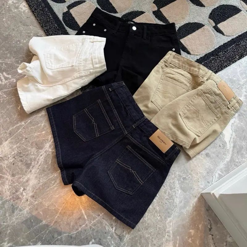 Quần Short Jean Nữ CHEZIHOUSE Vải Jean Mềm Qc Lưng Cao Tôn Dáng #8601-04 4 màu siêu đẹp