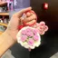 Hoàn Thành Móc Len Sáng Tạo Tay Bó Túi Đồ Trang Trí Handmade Hoa Hồng Mini Mặt Dây Chuyền Quà Tặng Móc Bó Hoa