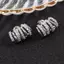 PNPIA- 1 Đôi Bông Tai Cong zircon Đồng Kẻ Sọc Màu Bạc Móng Vuốt Bông Tai Tinh Tế Nữ Cong Cao Cấp Bông Tai Trang Sức Thời Trang Cho Nữ Bé Gái