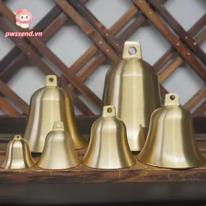 Đồ trang trí chuông PWSSEND, Chuông đồng phong cách cổ điển, Chuông đồng bò vàng bền bỉ Chuông cừu