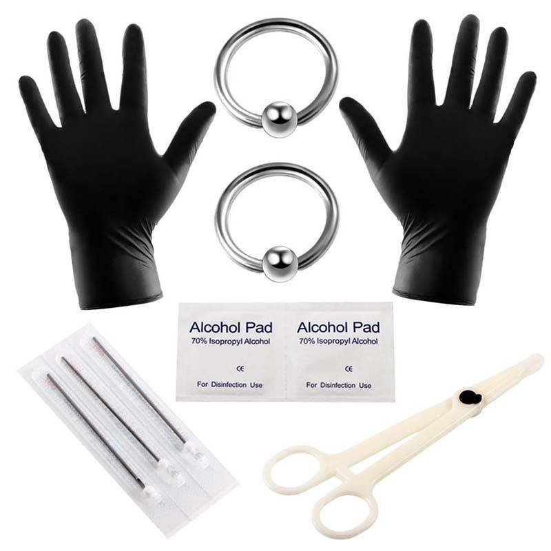 GOAY 10-20 Cái / bộ Body Piercing Kit Dụng Cụ Kim Bụng Lưỡi Lông Mày Mũi Lip Ring VN