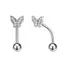AN.MART Bướm Trái Tim Mặt Dây Chuyền Bụng Nút Nhẫn Nữ Bé Gái Thời Trang Thép Không Gỉ Zircon Rốn Nhẫn Cơ Thể Xuyên Trang Sức Quà Tặng VN