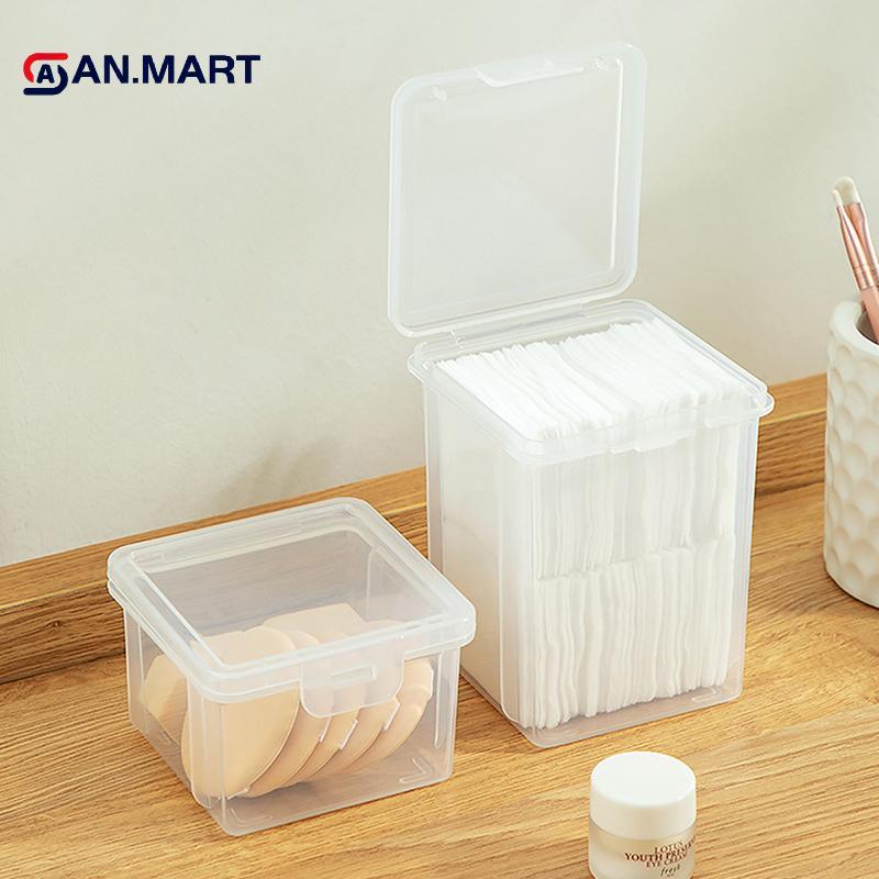 AN.MART Hộp đựng khăn bông chống bụi Hộp đựng mỹ phẩm Hộp xốp làm đẹp trong suốt Hộp đựng mỹ phẩm Trứng đựng mỹ phẩm Hộp đựng phòng tắm Hộp đựng VN