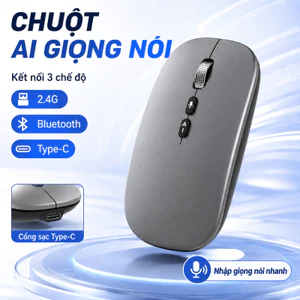 Chuột AI không dây Bluetooth, chuyển giọng nói thành văn bản, hỗ trợ 120 ngôn ngữ, sạc nhanh Type-C
