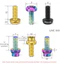 PYCOU 2 Vít cố định xe đạp, Vít giữ nước titan M5x12mm, Chất lượng cao Nhiều màu có đệm Bình nước xe đạp Bu lông lồng Giá đỡ máy bơm không khí
