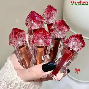 VVDZA Mirror Lip Gloss, Son bóng mờ pha lê ánh sáng, Son môi bão hòa thấp dưỡng ẩm lâu trôi 3g Mỹ phẩm Son Tint