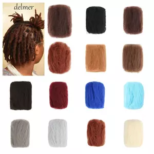 DELMER 50g / chiếc Afro Kinky xoăn số lượng lớn, Bím tóc tổng hợp Remy tóc số lượng lớn, Tóc Dreadlocks màu tự nhiên của Brazil DIY