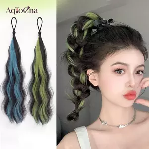 AqToCna Nổi Bật Tổng Hợp Tự Làm Tóc Gói Tóc Sóng DIY Tóc Bun Đuôi Ngựa Đầu Hiện Vật Bện Đuôi Ngựa Tóc Nối Dài Hairpiece AqToCna