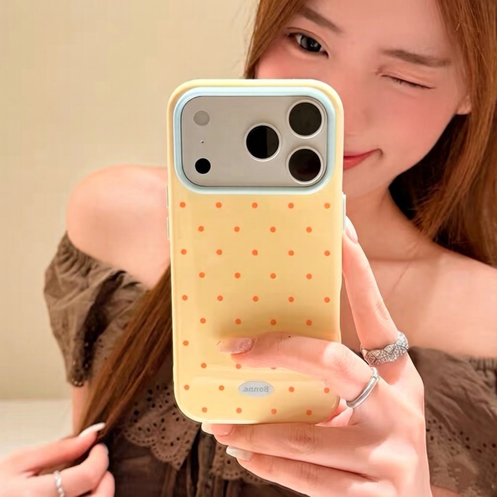 Ốp điện thoại mềm bóng chấm bi đen Blackcurrant cho iPhone 17 Pro Max 16 Plus 15 14 13 12 11 Vỏ bảo vệ chống sốc