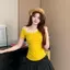 Áo thun ngắn tay hình hoa ba chiều đẹp mắt, thiết kế vừa vặn Niche Summer Hot Girl Strapless Top