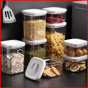 ST2 Hộp Kín Khí Nắp Khóa Hộp Bảo Quản Thực Phẩm Khô Hộp Chống Rò Rỉ Hộp Bảo Quản Nhà Bếp Trong Suốt Bình TS2