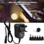 apill Bộ đổi nguồn 12V Đa năng AC sang DC với 6 phích cắm Nguồn điện áp có thể điều chỉnh 12W 1.2A Đầu ra 100-240V.(Phích cắm Mỹ)