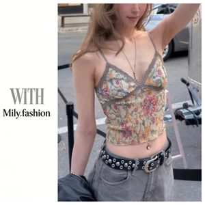 Milyfashion Retro Hoa Sling 2026 Mùa Hè Mới Top Ren Khâu Đảo Kỳ Nghỉ 4OZZ