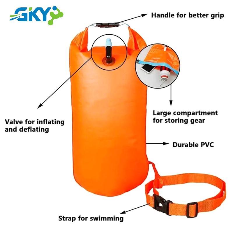 GKY Phao bơi PVC túi khô bơm hơi, chống thấm nước, túi khí đôi, an toàn thể thao nước