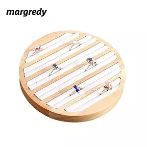 Tấm trưng bày vòng MARGREDY, Khay đựng đồ trang sức hình tròn bằng gỗ, Tấm trưng bày bông tai Tấm trưng bày đồ trang sức Giá đỡ trưng bày quầy