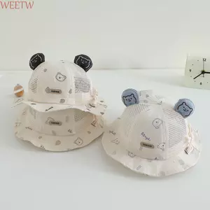 WEETW Mũ chống nắng cho bé, Mũ lưới hoạt hình có thể gập lại cho trẻ sơ sinh, Lưới nhẹ có thể điều chỉnh đáng yêu Trẻ em Mũ ngư dân ngoài trời