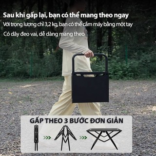 Bàn cắm trại ngoài trời có thể gập lại, di động, trọng lượng nhẹ, bàn dã ngoại bằng nhôm BBQ, bàn cắm trại
