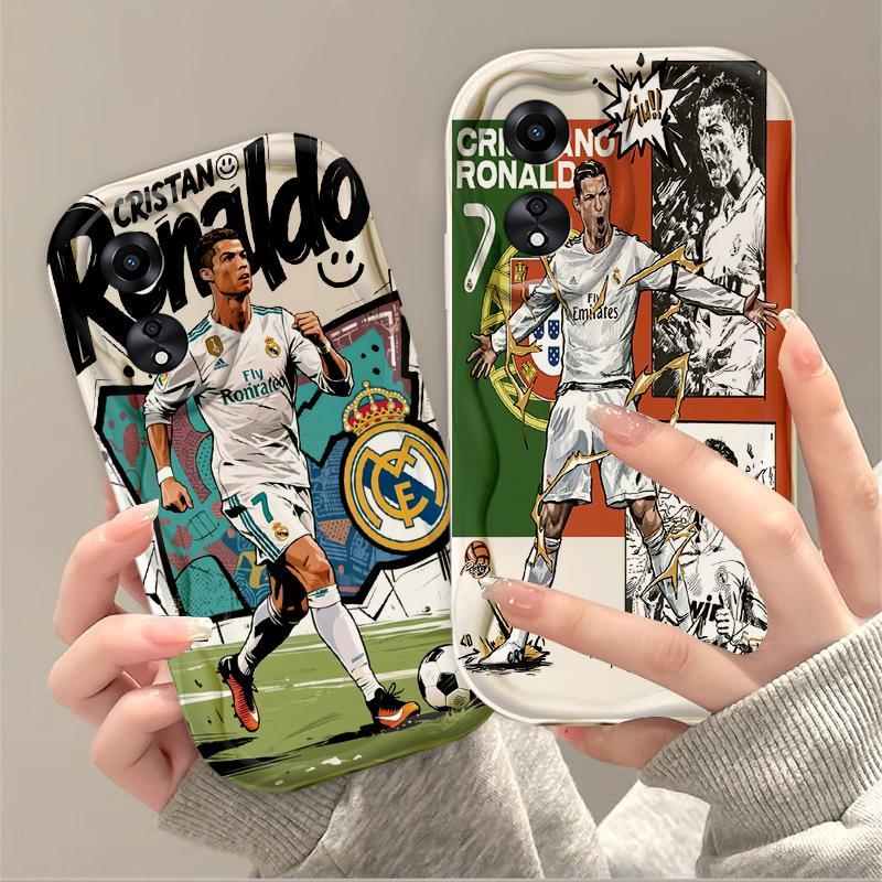 Thích Hợp Cho OPPO A18 A38 A58 A60 A17 A17K 4G 3D Điện Thoại Thông Minh TPU Mềm World Cup Cristiano Ronaldo Sinh Viên Ốp Điện Thoại Chống Sốc