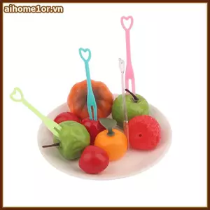 AIHOM 500 Chiếc Mini Dùng Một Lần Trái Tim Trái Cây Nĩa Mini Sna Bánh Món Tráng Miệng Ăn Tại Nhà Nhựa Thực Phẩm Trái Cây Pi Toothpi Bento Trang Trí Tiệc,