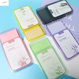ZENZON 300 Cái / hộp Giấy thấm da mặt, Tấm thấm kiểm soát dầu di động thơm, Thiết kế nắp trượt bột giấy lanh tự nhiên Giấy chăm sóc da mặt bền mùa hè