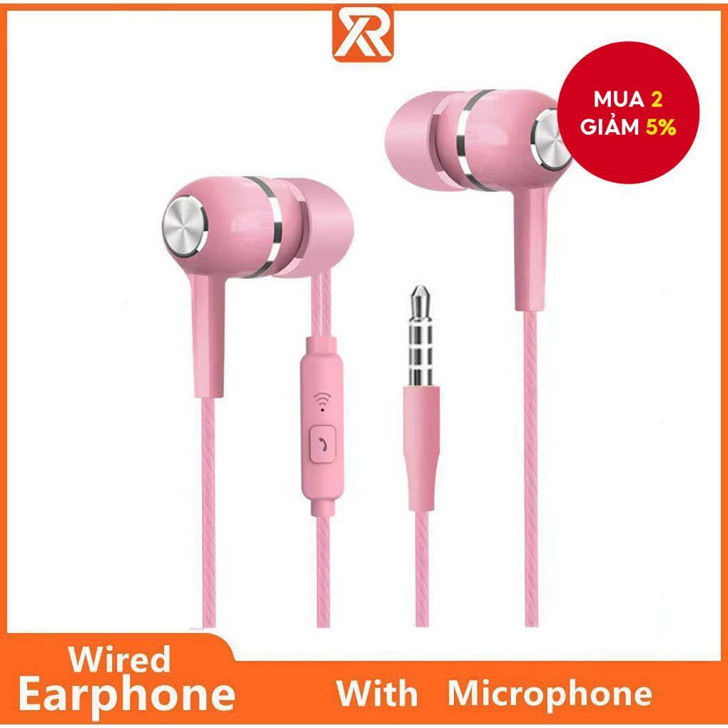 Tai nghe có dây Tai nghe Jack cắm 3,5 mm Tai nghe nhét thể thao có micrô tích hợp Nút thoải mái để sử dụng hàng ngày Cuộc gọi HD âm thanh nổi HiFi Âm trầm sâu Đa năng Bền