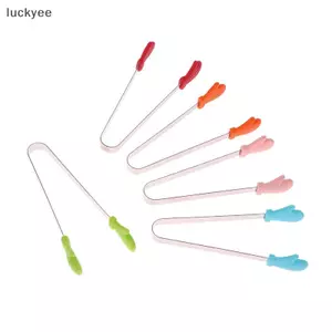 Luckyew Mini Silicone Kẹp Thực Phẩm Thép Không Gỉ Tay Cầm Lòng Bàn Tay Thép Không Gỉ Đáng Yêu Chống Trượt Snas s Không Nít Dụng Cụ Cầm Tay TQ