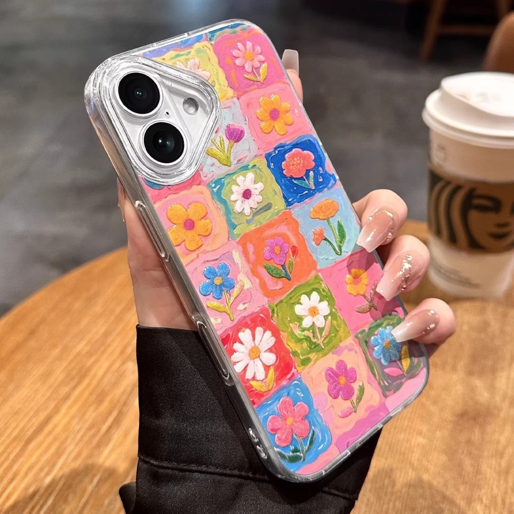 Ốp Điện Thoại Hoa Nổi Ba Chiều Thích Hợp Cho iPhone16promax Spring 14 Apple 17 Long Lanh 15 / 13 Bộ