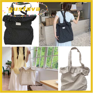 Túi Đeo Vai GUSTAVA, Túi Tote Thiết Kế Chấm Ren, Vải Thời Trang Màu Be Đen Dung Tích Lớn Túi Treo Sử Dụng Hàng Ngày