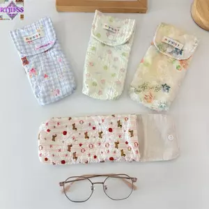 Túi đựng kính RTJIFSS, Túi đựng kính râm dung tích lớn di động, Hộp đựng kính hoa / nơ dễ thương đơn giản